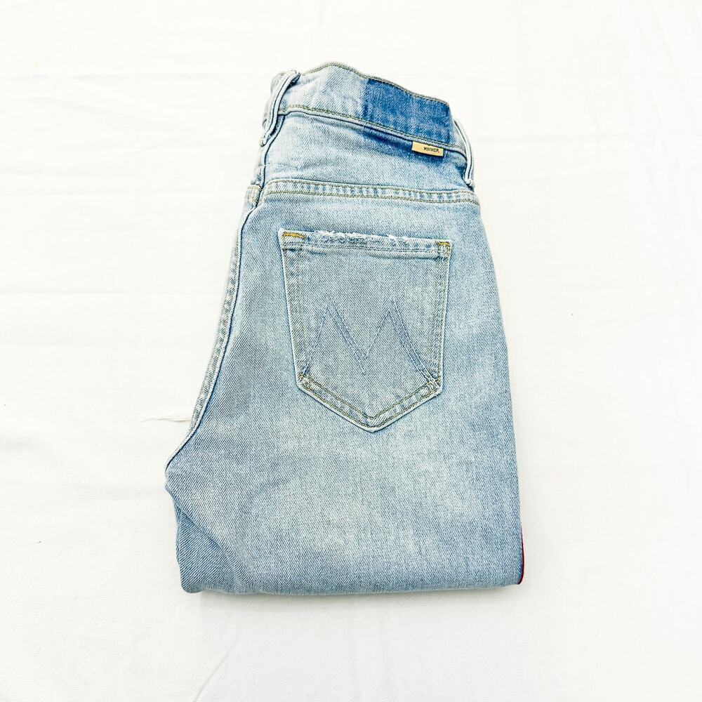 Mother Superior The Insider Crop Step Fray Thanks, Again Racer Denim Jean Sz 24